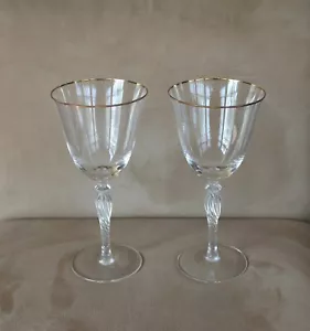 Set of 2 Sasaki Renaissance Gold Water Goblets 8"h Lot2 - Picture 1 of 3