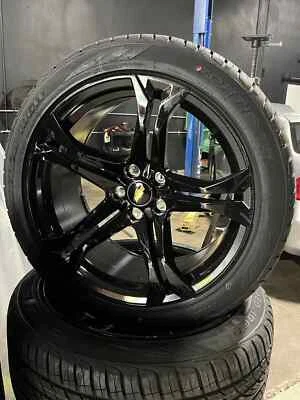 20x10 20x11 CAMARO ZL1 GLOSS BLACK WHEELS RIMS TIRES 5x120 SS RS Z28 1LE - Imagem 1 de 4