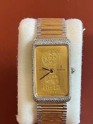 Lingote Corum de oro amarillo/blanco de 18 quilates para hombre 10 gramos Foto 1 de 4