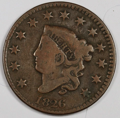 1826 Large Cent.  VG-F.   187950 Cover