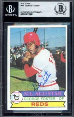 Autógrafo Topps 1979 firmado por George Foster Beckett BAS Foto 1 de 2