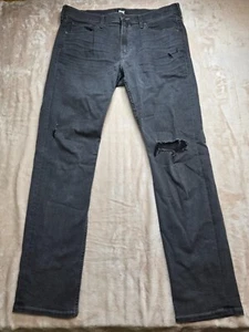 Paige Jeans Mens 36x33 Black Lennox Straight Performance Stretch Denim Pants - Picture 1 of 11