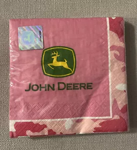 16 servilletas de papel para almuerzo de 6,5 pulgadas para tractor de granja camuflaje rosa John Deere - Imagen 1 de 3
