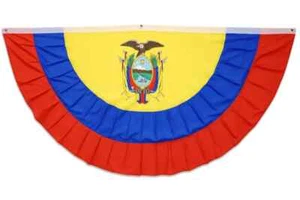 Ecuador 3x6ft Pleated Bunting Ecuadorian Half-Circle Bunting Decor Flag - Picture 1 of 5