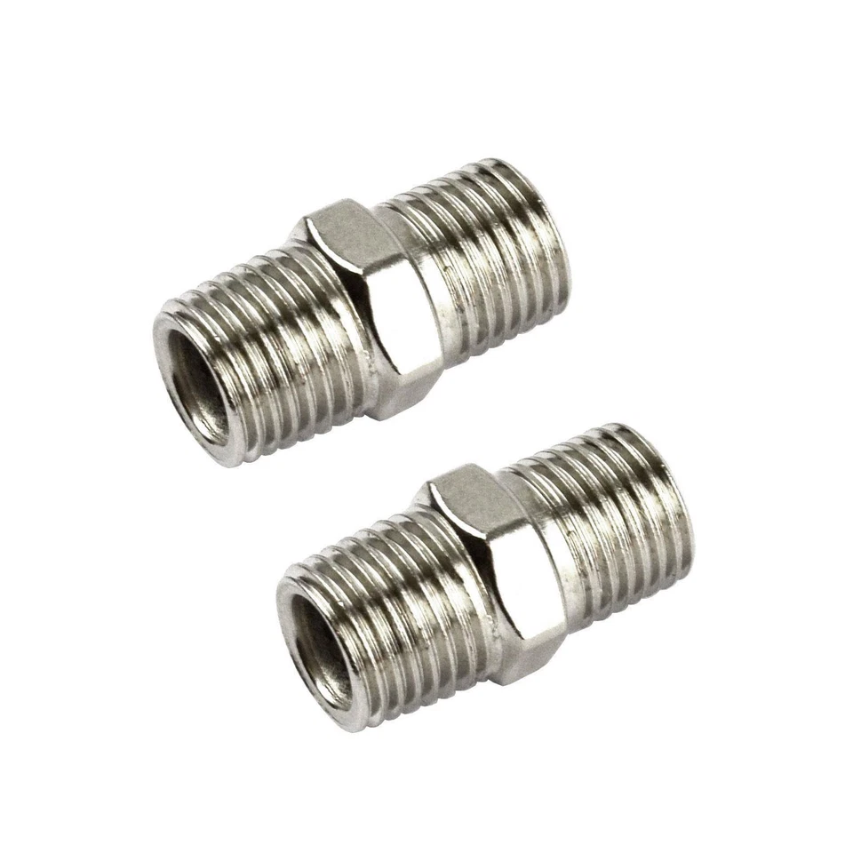 Air Line Hose Compressor Fittings / Connector 1/4" BSP Male to Male - Image 1 of 1