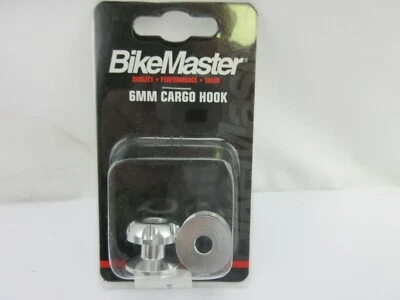 NEW - Bikemaster Motorcycle 6MM Silver Tie-Down CARGO HOOK BOSS PAIR 151972 NOS - Imagen 1 de 3