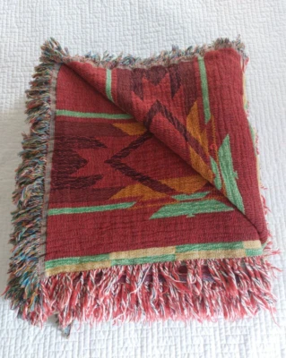 Accent Throw Southwest Design Thin Blanket Geometric Queen Size 100x78 - Image 1 of 4
