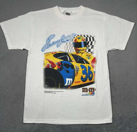 Ernie Irvan M&M Nascar Pontiac Racing Vtg 90s Double S Tultex T Shirt Sz-L AOP Cover