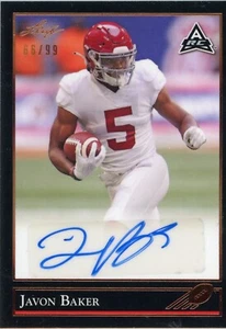 Javon Baker Signed Auto Alabama 2021 Leaf Rookie Rc Card UCF NFL Patriots - Picture 1 of 1