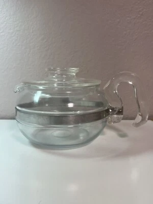 Vintage Mid-Century Pyrex Glass Flameware 6 Cup Tea Pot 8336 w/ Lid READ - Image 1 of 4