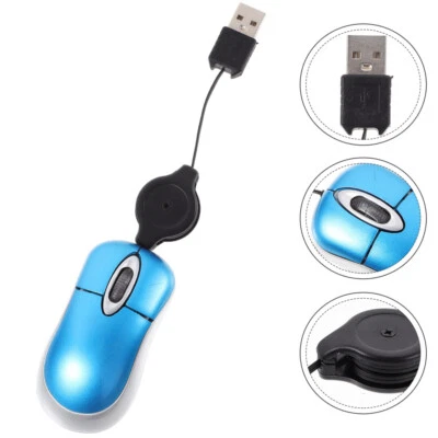 Mini Mouse Retractable Cord Plug and Play for Apple Dell HP Lenovo Windows - Image 1 of 4