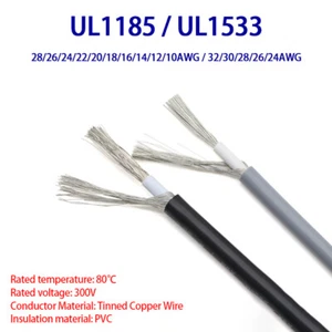 UL1533 UL1185 Single Core Shield Wire 28/26/24/22/20/18/16/14 AWG Audio Cable - Picture 1 of 9