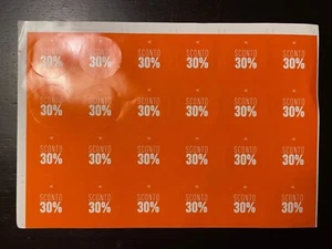 etichette adesive tonde colore arancione “ sconto 30” 1.000 pezzi - Foto 1 di 1
