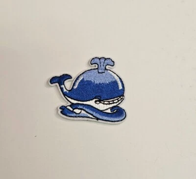 Blue Whale Embroidered Patch / Cute Embroidery For Clothing Repair & Accessories - Image 1 of 4