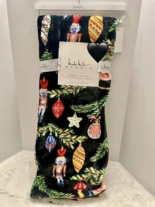Nicole Miller CHRISTMAS Nutcracker Holiday Black Plush Throw Blanket - Picture 1 of 4