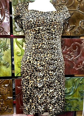 Vestido Love Tease Estampado Leopardo Manga Corta/Vestido Ajustado/Elástico/Talla 3 Foto 1 de 4