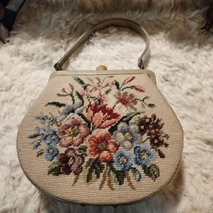 Vintage Blumen Nadelspitze Handtasche aufwendige Details MCM Landhaus Fee - Bild 1 von 8