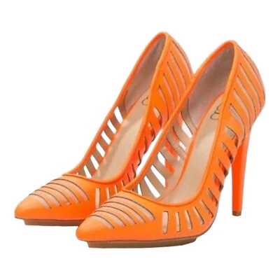 NUEVO GX Gwen Stefani Addie Vestido Tacones Bomba Corte Láser Naranja Para Mujer 9 M Foto 1 de 4