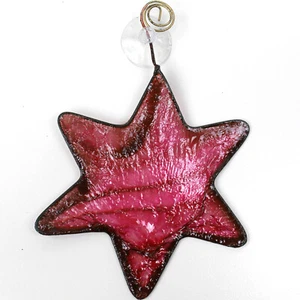Figura de estrella decoración rosa decoración de ventana colgante decoración de Navidad decoración colgante hecha a mano - Imagen 1 de 3
