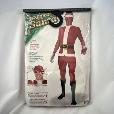 Disappearing Santa Standard Hooded Mask Costume Holiday Christmas 71996 Red - Image 1 of 4