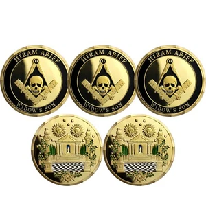 Moneda Desafío Hijo Viuda Hiram Coleccionable Ritual Aprendiz Entrado Masónico 5XMasónico - Imagen 1 de 13