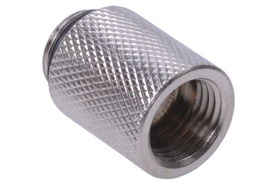 AQUATUNING Verlängerung G1/4 auf G1/4 25mm - gerändelt - silber vernickelt