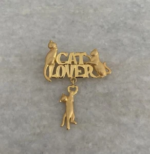 Beautiful Vintage JJ Jonette Cat Lover Brooch Pin Kitties Kittens Cats - Picture 1 of 5