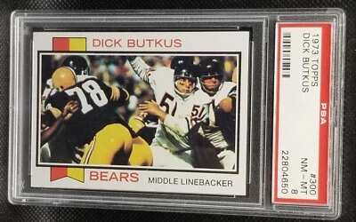 1973 Topps, PSA 8, DICK BUTKUS, #300, Chicago Bears, PSA 8, HOF - Image 1 of 2