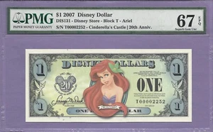 2007 $1 Ariel Disney Dollar PMG EPQ Superb Gem DIS131 - Picture 1 of 2