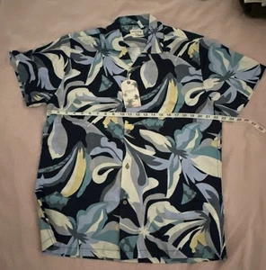 Silver Stone Tropical Hawaiian Shirt-Palm Print Vacation Beachwear Size XL - Picture 1 of 10