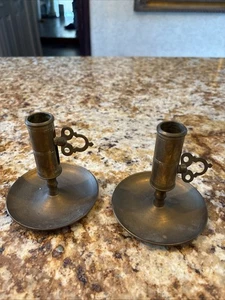 Vintage Skultuna Messingbruk schwedische verstellbare Messing Kerzenständer - 2er Set - Bild 1 von 13