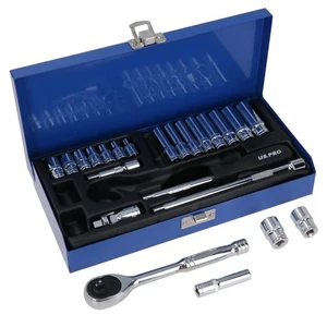 1/4" Drive Metric MM Shallow And deep Socket And Accessory Set 4 - 13mm 24pc - Picture 1 of 6