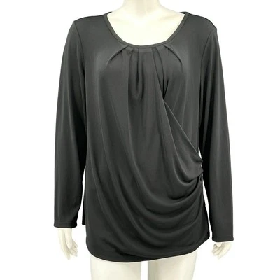 Топ женский Robert Rodriguez большой черный Natalie с искусственным запахом драпированный минималистский - Изображение 1 из 4