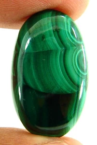 29,65 ct natürlicher Malachit loser Edelstein Cabochon Draht Wickelstein - 29681 - Bild 1 von 2