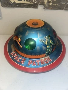 1956 MASUDAYA Space patrol X-15 Flying Saucer Metal Tin Toy WOW LOOK Untested - Picture 1 of 11