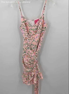 Lilly Pulitzer Womens Multicolor Fruit Print Sleeveless Back Zip Wrap Dress Sz 2 - Image 1 of 4