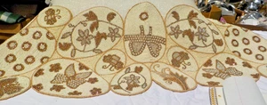 Pier 1 Imports beaded & pearl table runner - flowers, bees & butterflies design - Picture 1 of 6