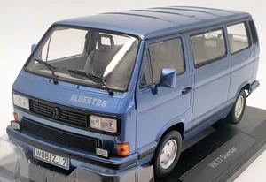Norev 1/18 Scale Model Car 188540 - 1990 Volkswagen T3 Bluestar - Blue - Picture 1 of 7