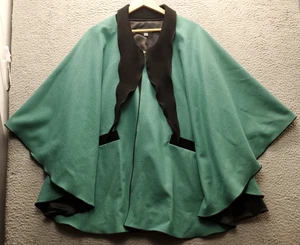 Suéter con Capa de Lana Debra Murray De Colección Para Mujer Talla Única Verde Rana Botón Delantero - Imagen 1 de 13