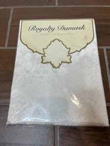 Vintage 1998 Avon Home Fashions Royalty Damask Tablecloth 70” Round Beige NEW - Picture 1 of 3