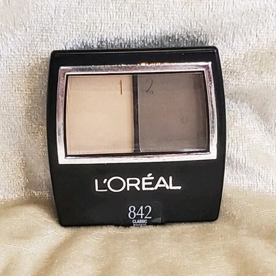 L'OREAL Wear Infinite Eye Shadow Duo powder 842 CLASSIC KHAKIS .08 oz 2.4 g Rare - Image 1 of 4