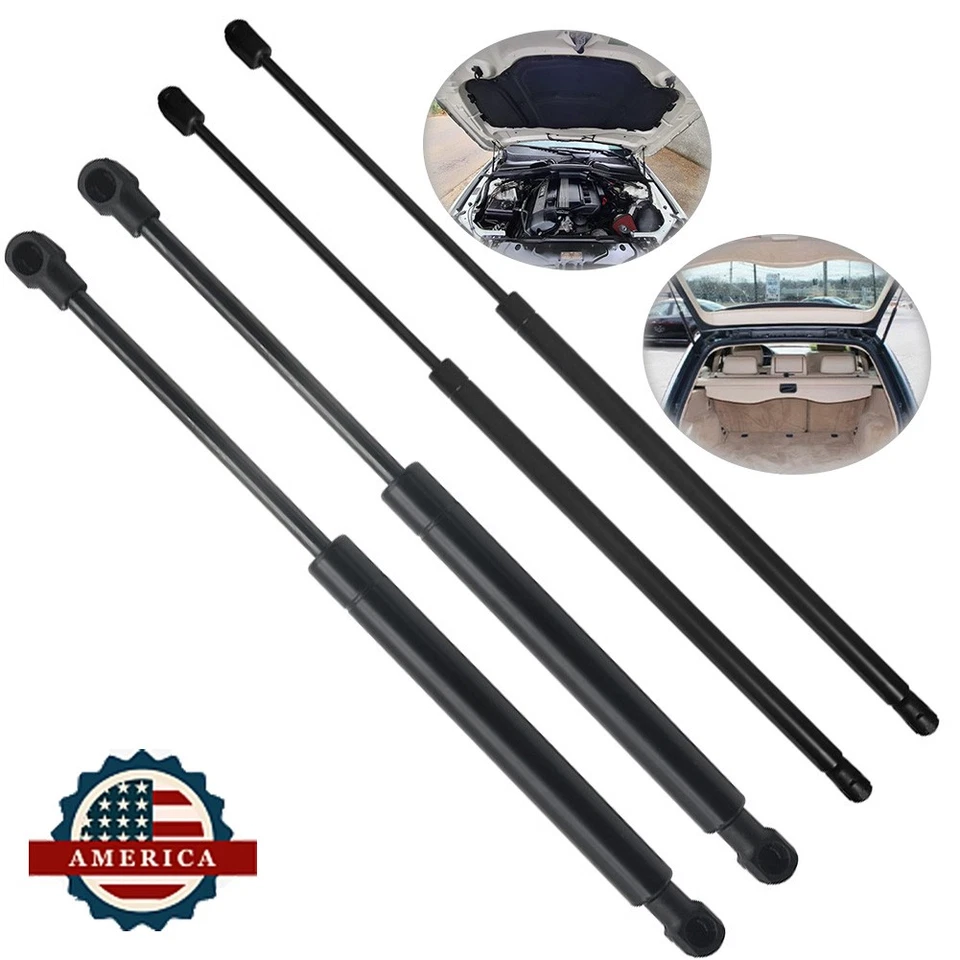 4PCS For BMW 535i 535xi Wagon 2006-2010 Front Hood+Rear Tailgate Gas Struts Foto 1 de 4