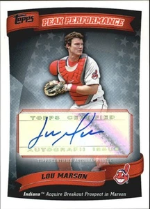 2010 Topps Peak Performance Autographs Indians Baseball Card #LM Lou Marson C2 - Picture 1 of 2