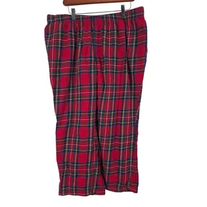 Lands End Pajama Pants XL Petite Womens Red Christmas Holiday Cotton Plaid - Picture 1 of 4