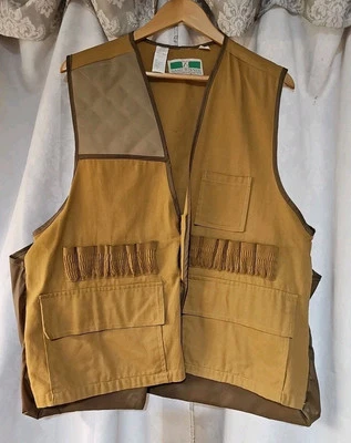Vtg Game Winner Vest Mens Large 42/44 Brown Canvas Hunting Shell Holder AS IS - Image 1 of 4