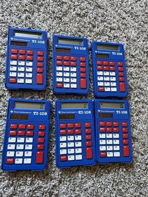 Lote de 6 calculadoras Texas Instruments TI-108 - Probadas y funcionando - Juego de aula Foto 1 de 3