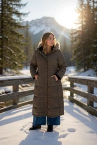 Ladies Free Country Long Down Poly Tech Parka 1X NWT - Picture 1 of 2