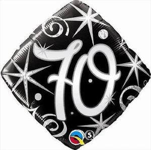 Globo de Lámina Mylar 18" Elegante Brillos 70 Cumpleaños Decoración Fiesta - Imagen 1 de 1