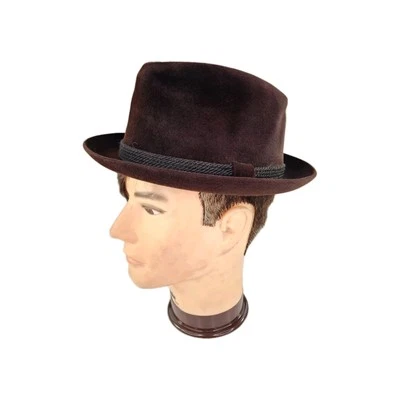 Sombrero Fedora Autoconformable Resistol Años 60 De Colección Talla 7 Sombreros Finley's Marrón Terciopelo Foto 1 de 4