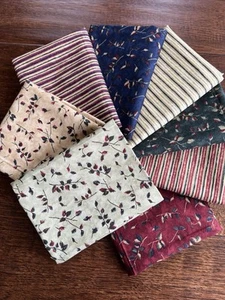 MODA Burst of Autumn by Holly Taylor 8 Fat Quarters Leaf Cotton Fabric VTG - Picture 1 of 6